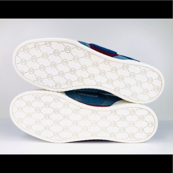 Stella McCartney Embroidered Denim Logo Sneakers - Picture 6 of 12